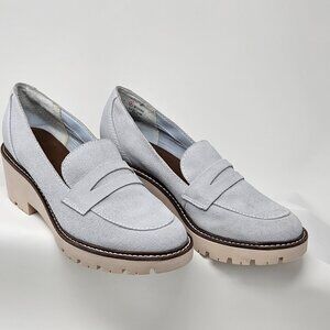 Blondo Women's Light Blue Suede Waterproof Dulce Loafer, Size 8.5M